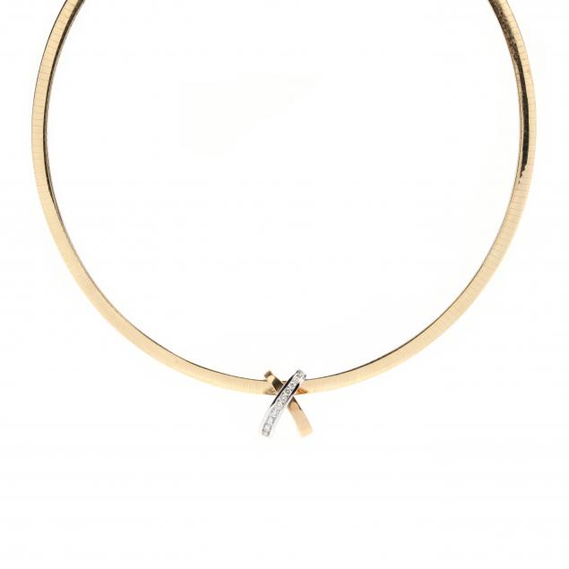 bi-color-gold-reversible-omega-necklace-with-gold-and-diamond-slide