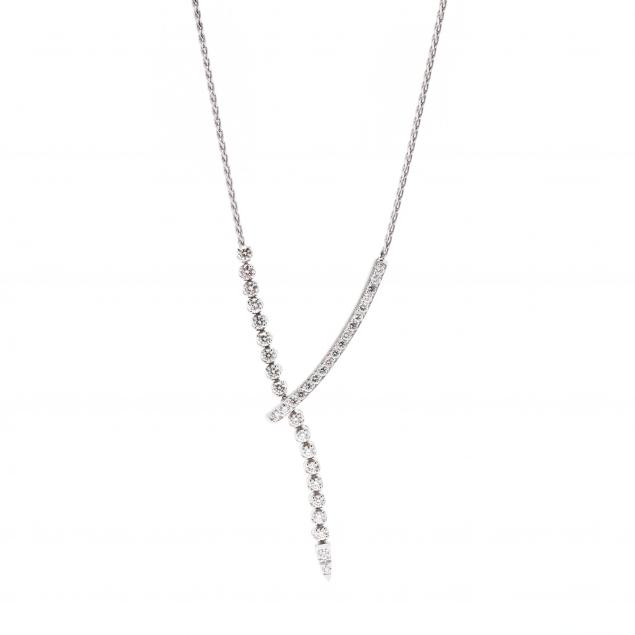 White Gold and Diamond Lariat Necklace (Lot 1021 - Estate Jewelry ...