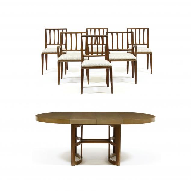 american-mid-century-bleached-mahogany-dining-table-and-chairs