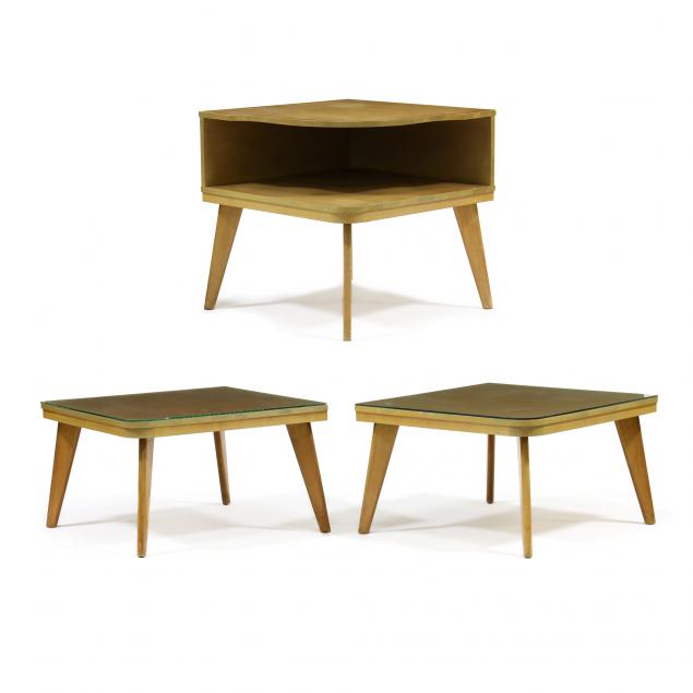 three-american-mid-century-corner-tables