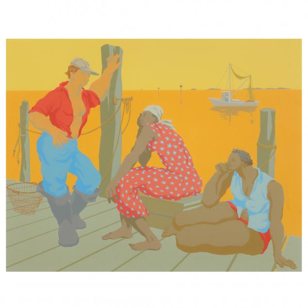 claude-howell-nc-1915-1997-i-waiting-for-the-shrimp-boat-i