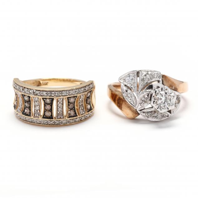 two-gold-and-diamond-rings