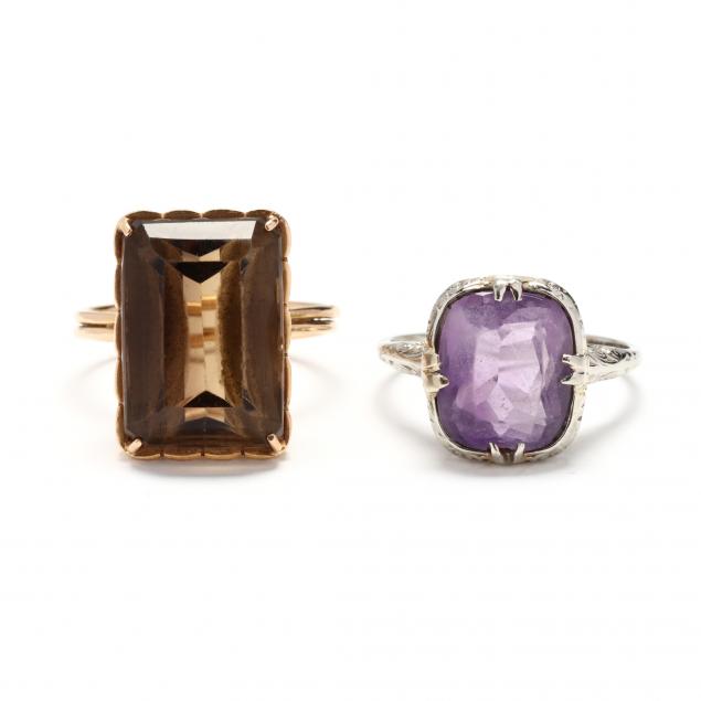 two-vintage-gem-set-rings