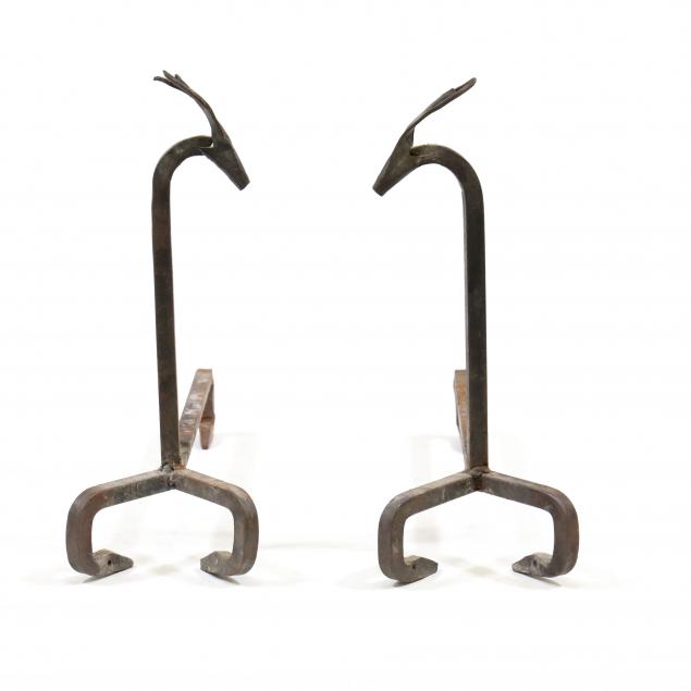 style-of-edouard-schenck-pair-of-stag-head-andirons