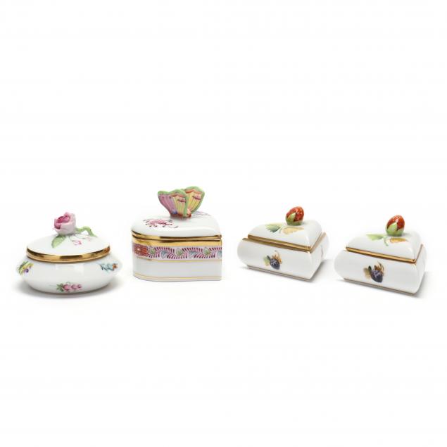 four-herend-porcelain-boxed-editions-trinket-boxes