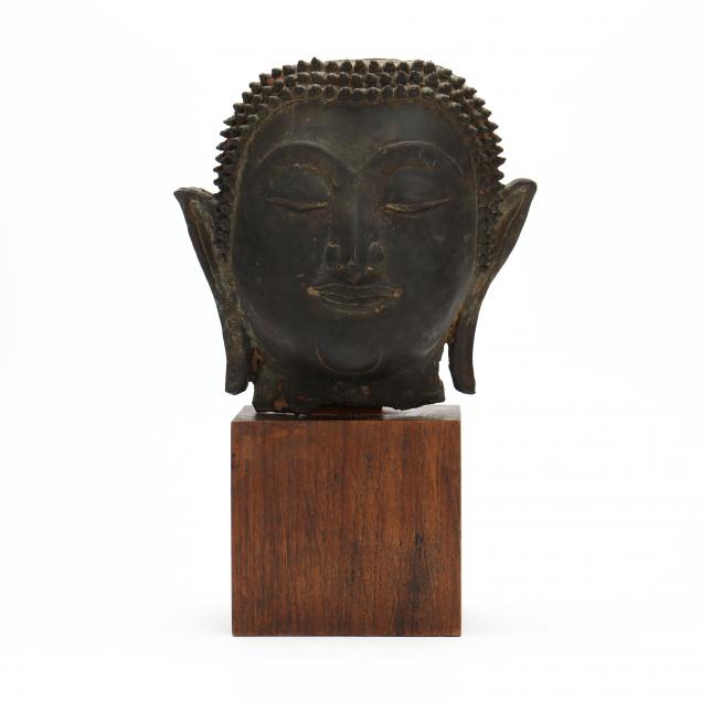 a-thai-sculptural-cast-metal-buddha-face