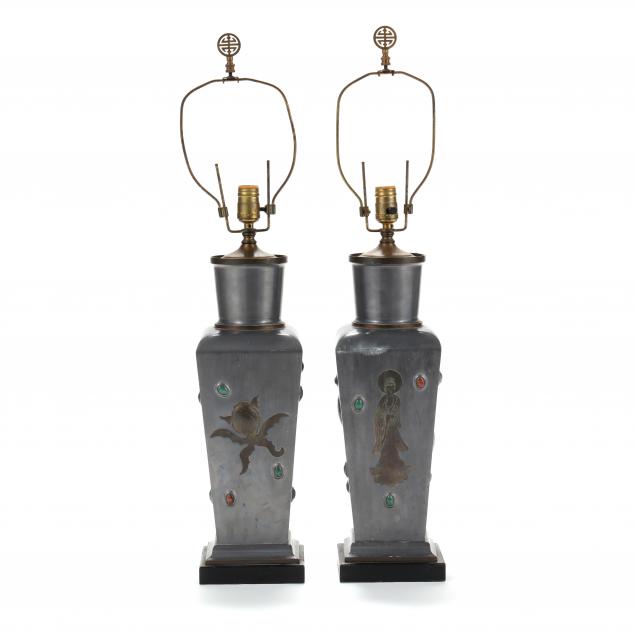 a-pair-of-chinese-pewter-with-brass-overlay-vase-lamps