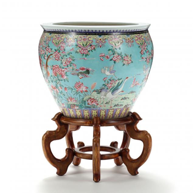 a-large-chinese-porcelain-fish-bowl-on-stand