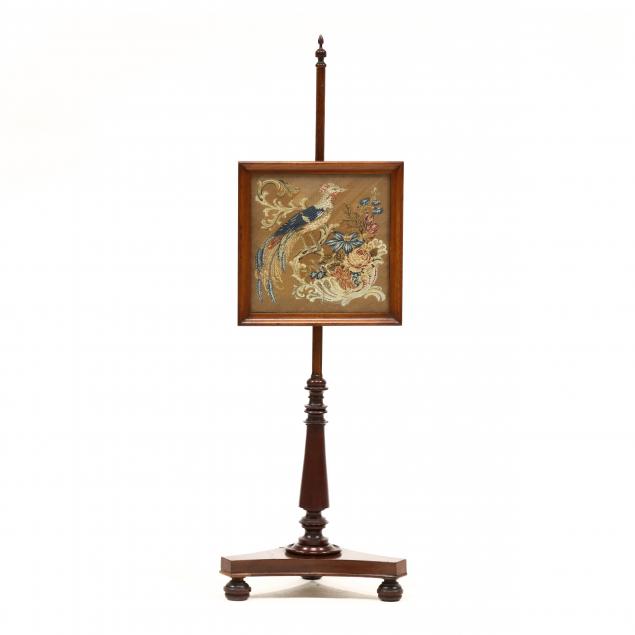 antique-english-mahogany-needlework-pole-screen