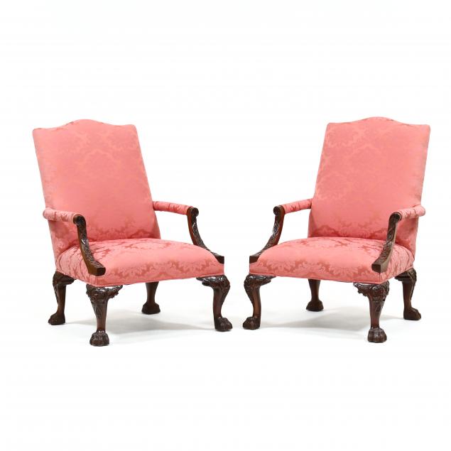 pair-of-georgian-style-carved-mahogany-upholstered-library-chairs