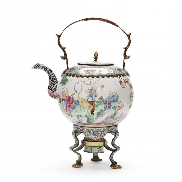 a-very-fine-chinese-canton-enamel-teapot-and-warming-stand