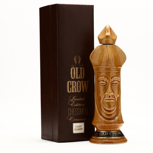 old-crow-bourbon-whiskey-in-bishop-chessmen-decanter