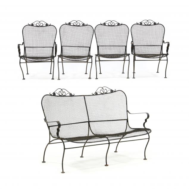 attributed-to-russell-woodard-mid-century-settee-and-four-chairs