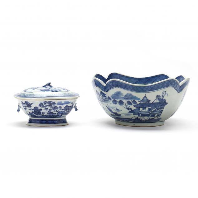 two-chinese-blue-canton-export-porcelain-serving-pieces