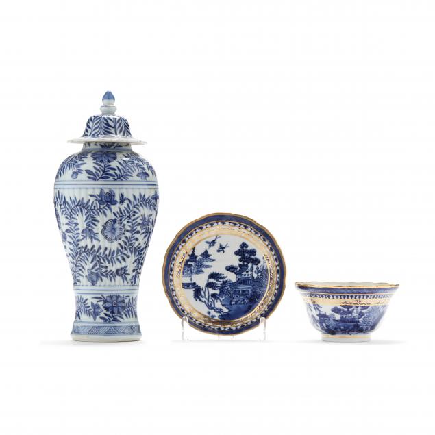 a-group-of-chinese-export-blue-and-white-porcelain