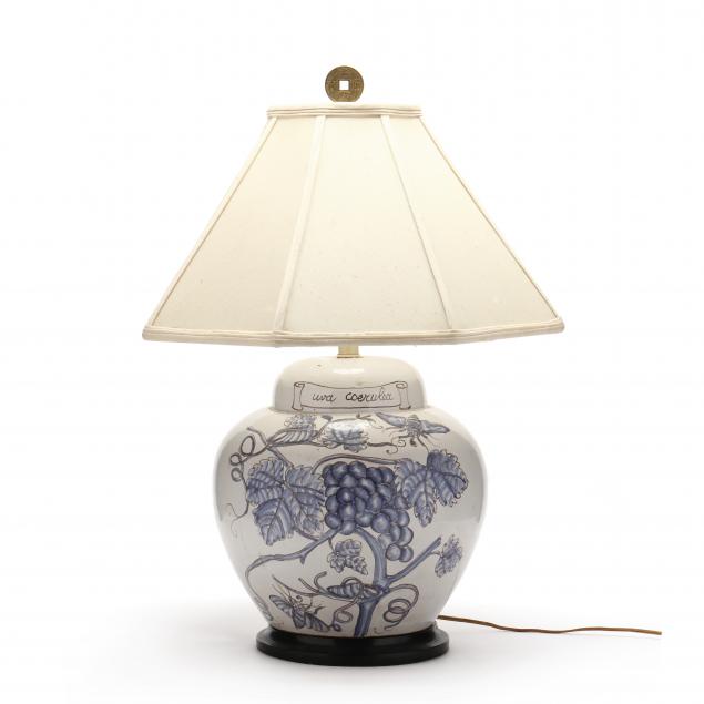faience-glazed-urn-table-lamp