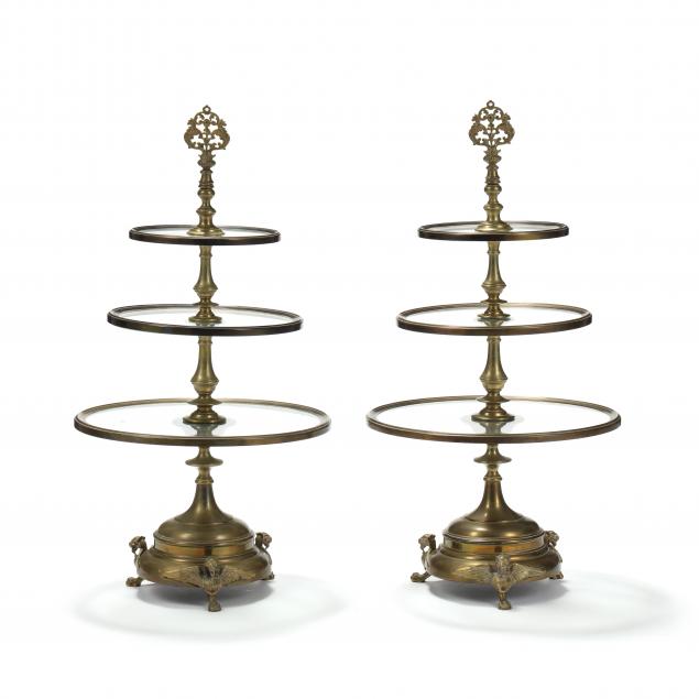 antique-pair-of-continental-three-tiered-pastry-stands