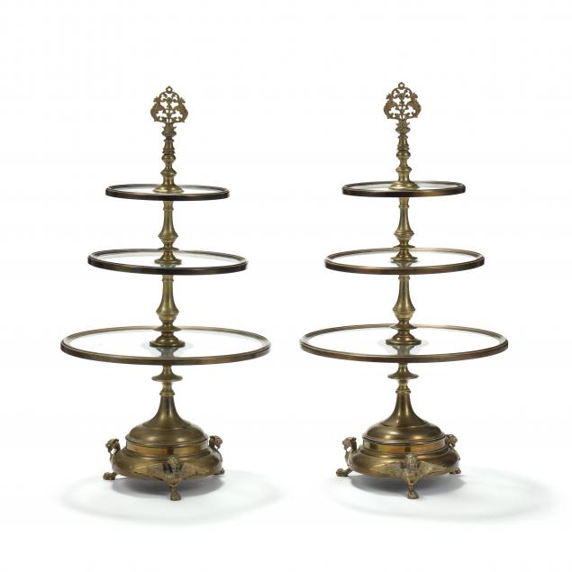 antique-pair-of-continental-three-tiered-pastry-stands
