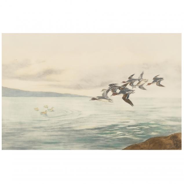 leon-danchin-french-1887-1939-ducks-in-flight