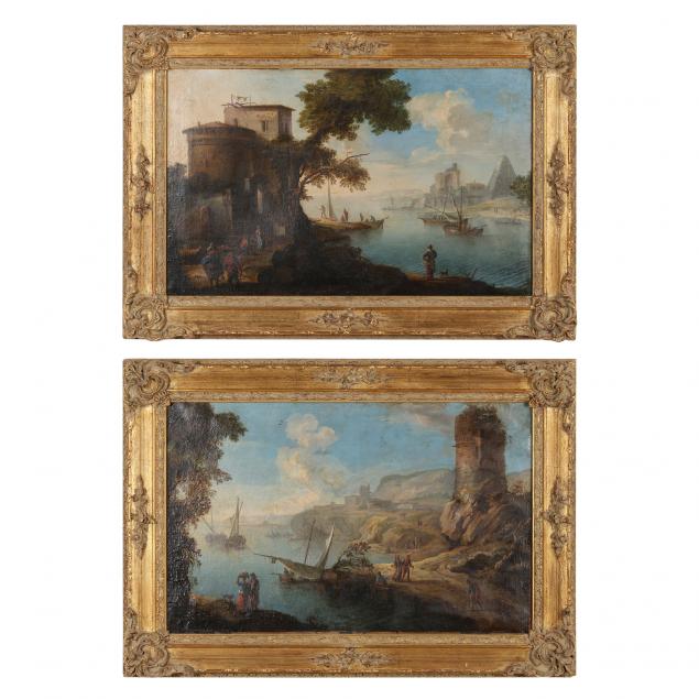 italian-school-18th-century-two-capriccio-harbor-scenes-with-figures