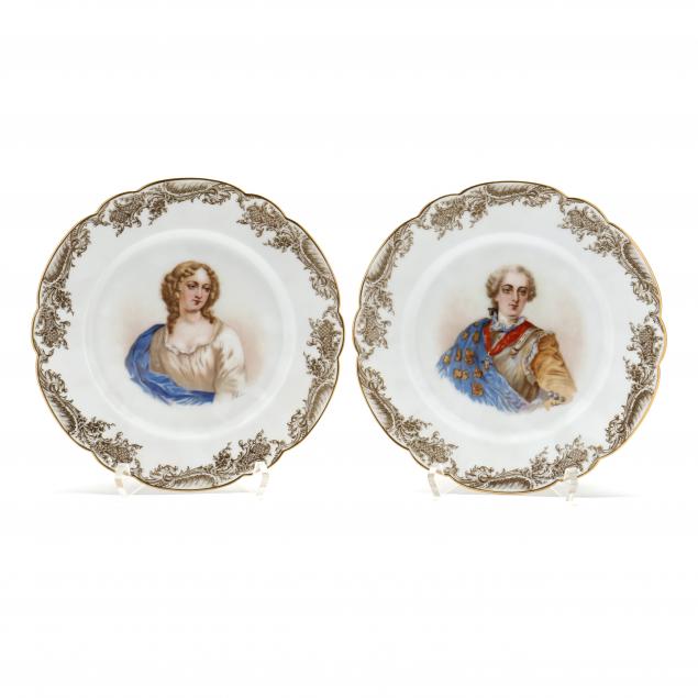 two-sevres-porcelain-royal-portrait-plates
