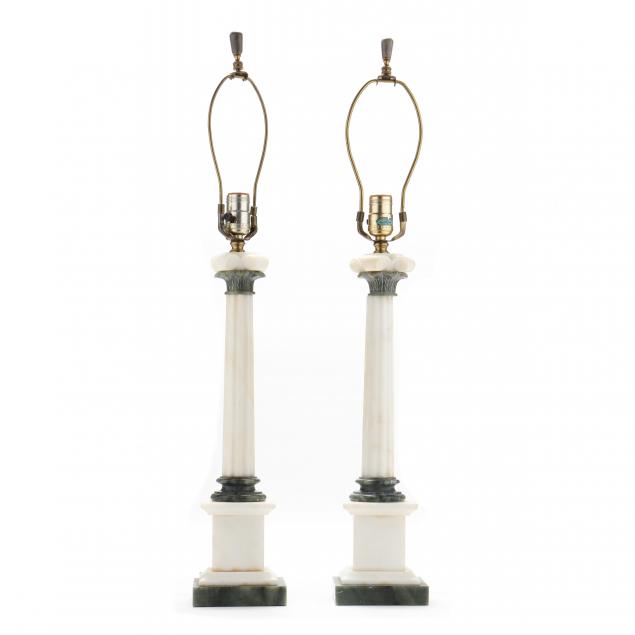 pair-of-carved-marble-column-table-lamps