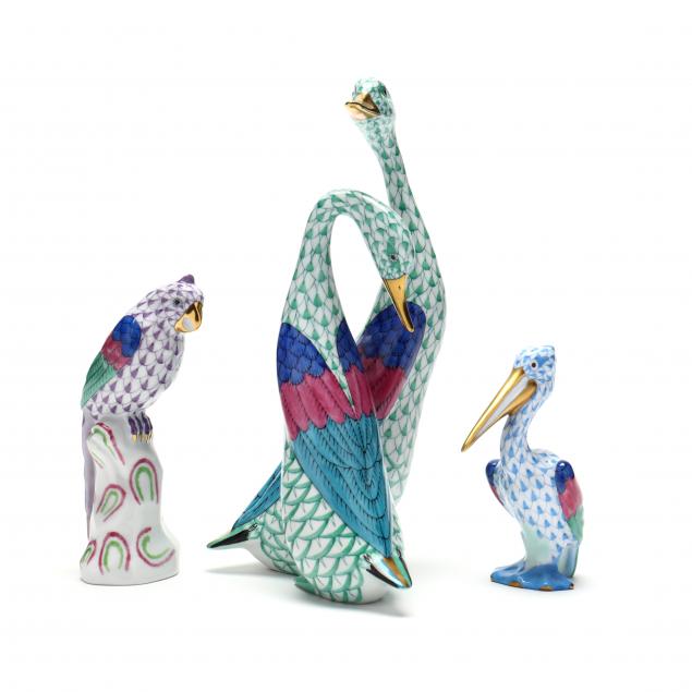 three-herend-porcelain-avian-figurines