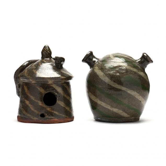 two-swirl-pottery-pieces-burlon-craig-1914-2002-vale-nc