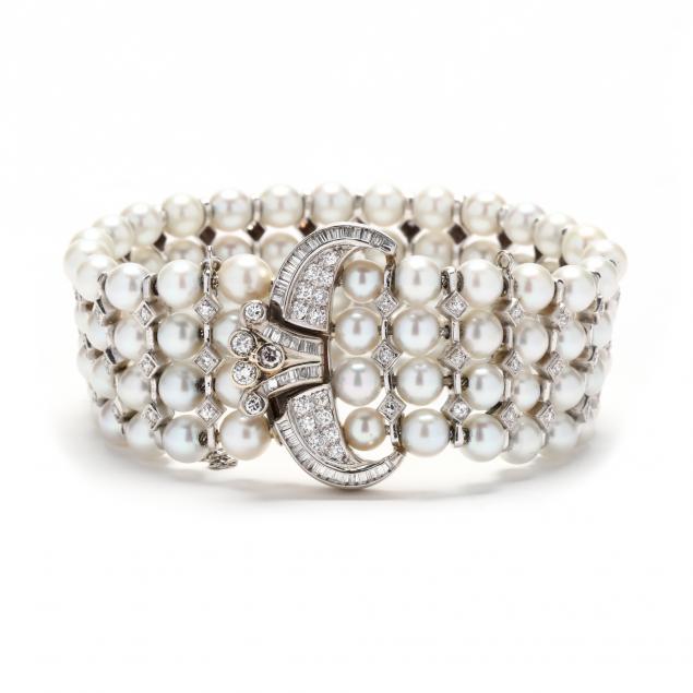 White Gold, Pearl, and Diamond Bracelet (Lot 19 - Signature Summer ...