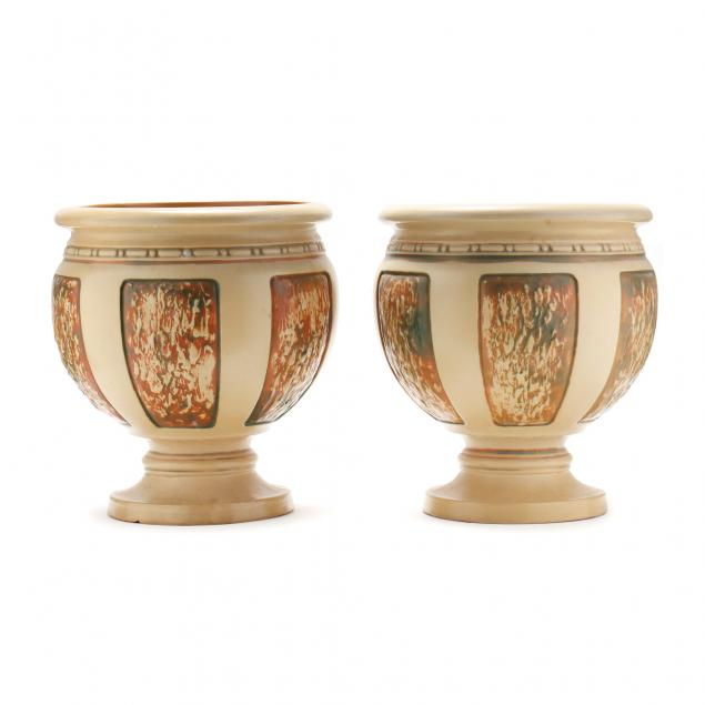 pair-of-roseville-pottery-florentine-ii-floor-urns