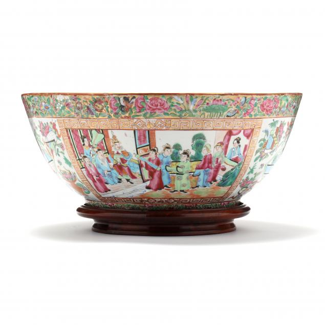 a-chinese-porcelain-rose-medallion-punch-bowl