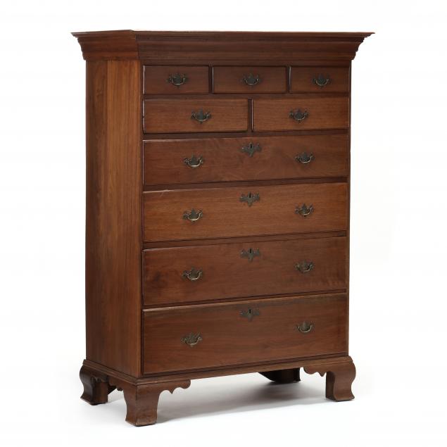 north-carolina-chippendale-walnut-tall-chest-of-drawers