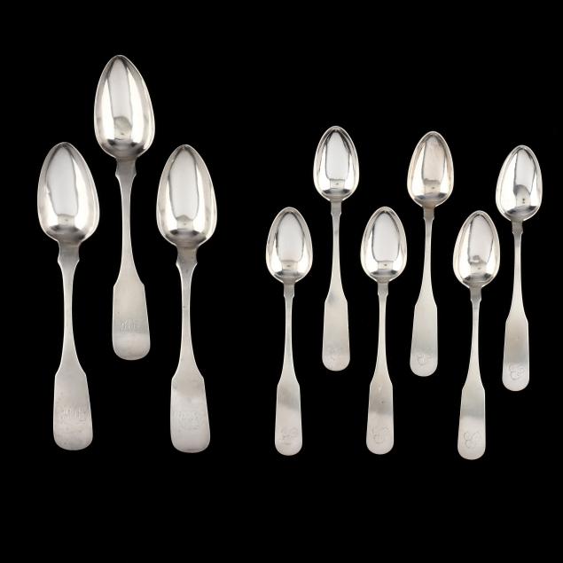 a-grouping-of-nine-american-coin-silver-spoons