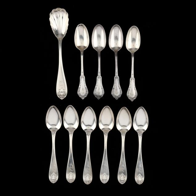 a-grouping-of-eleven-american-coin-silver-spoons