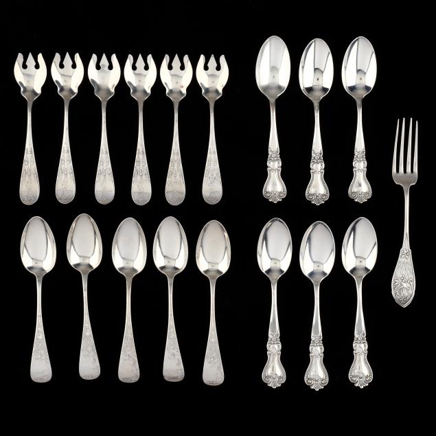 a-grouping-of-antique-american-sterling-silver-flatware