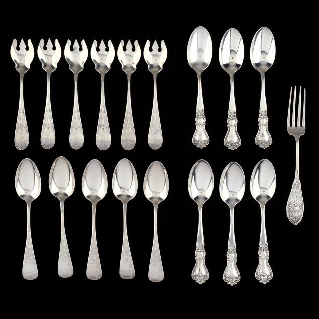 a-grouping-of-antique-american-sterling-silver-flatware