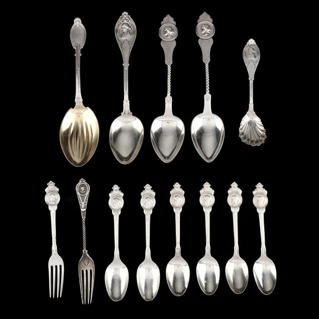 thirteen-american-coin-silver-medallion-pattern-flatware-articles