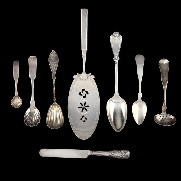 a-grouping-of-american-coin-silver-flatware