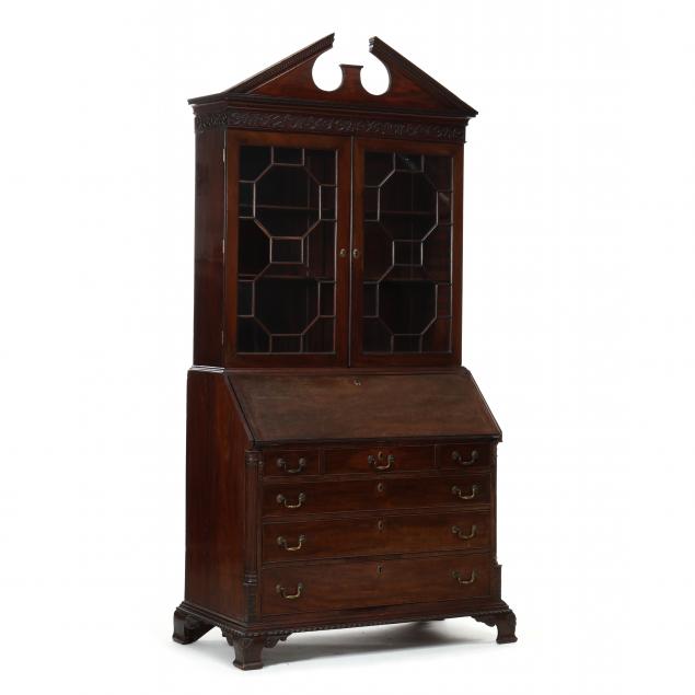 a-fine-english-chippendale-carved-mahogany-desk-and-bookcase