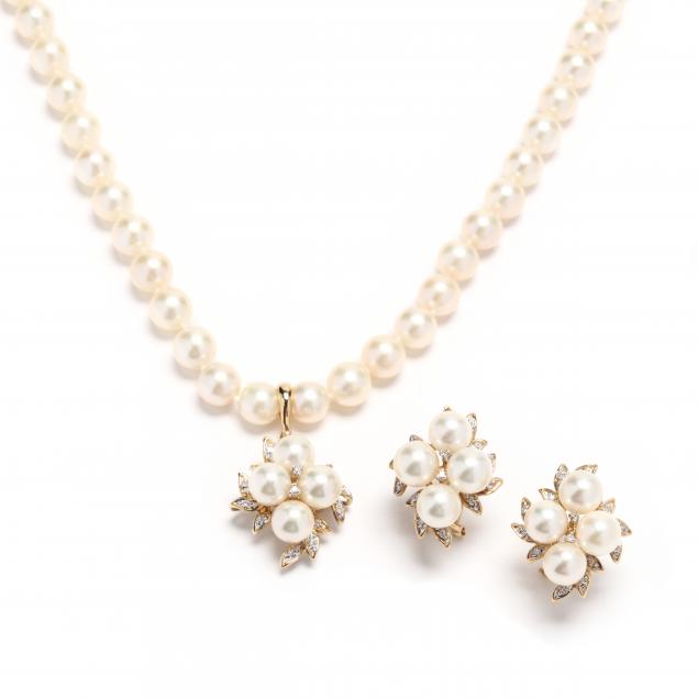 pearl-and-diamond-necklace-and-earrings