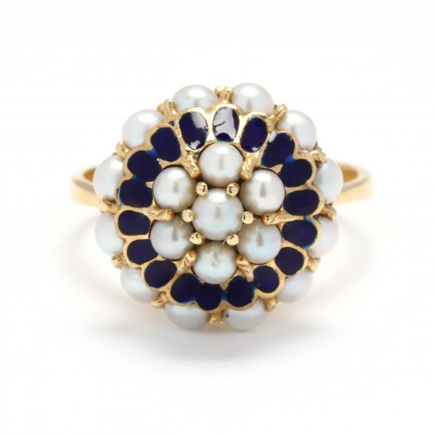 gold-pearl-and-enamel-ring