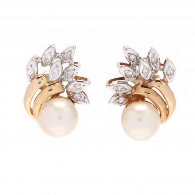 gold-pearl-and-diamond-earrings