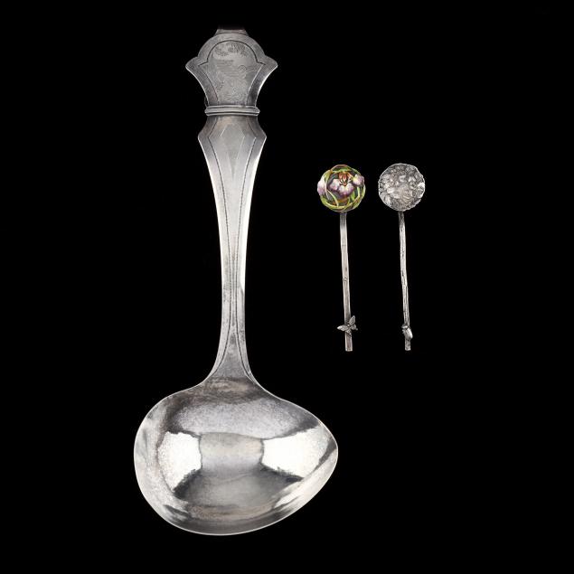 a-chinese-silver-soup-ladle-and-two-japanese-silver-tea-spoons