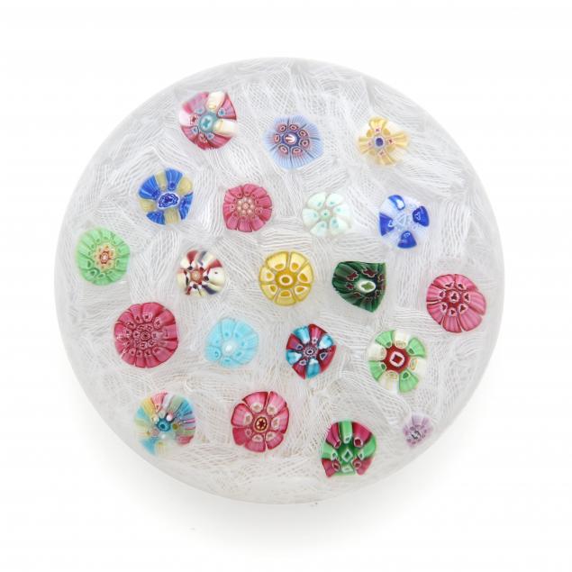 baccarat-1967-millefiori-glass-paperweight