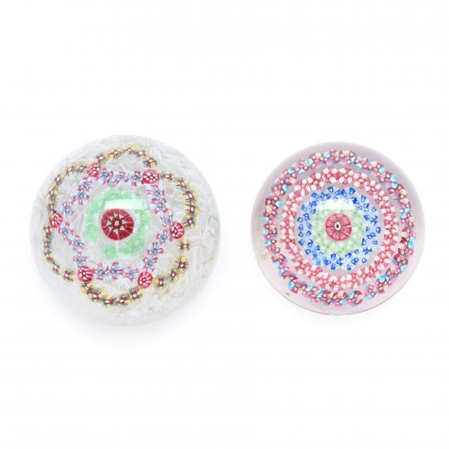 baccarat-two-millefiori-crystal-paperweights