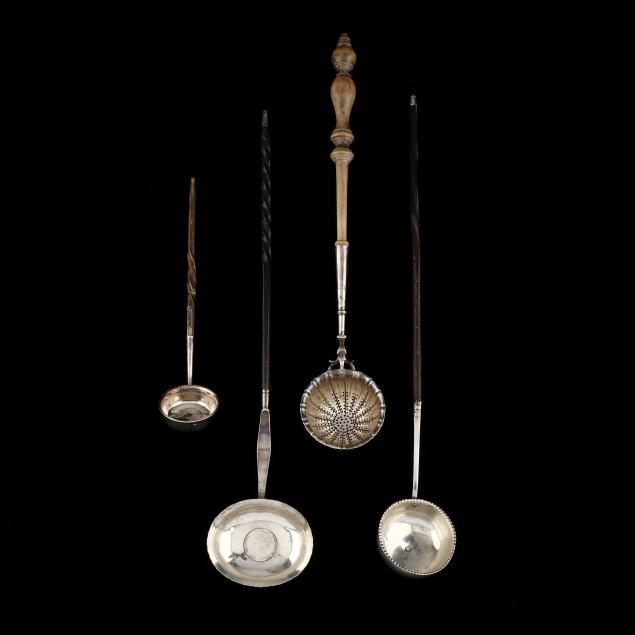 a-grouping-of-georgian-silver-toddy-ladles