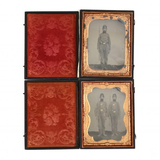 two-cased-quarterplate-tintypes-of-armed-union-soldiers