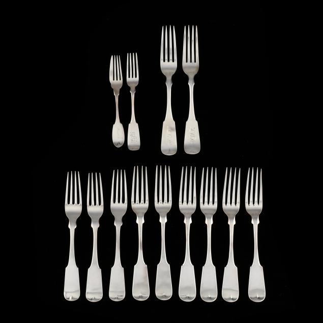 a-grouping-of-13-american-coin-and-sterling-silver-forks