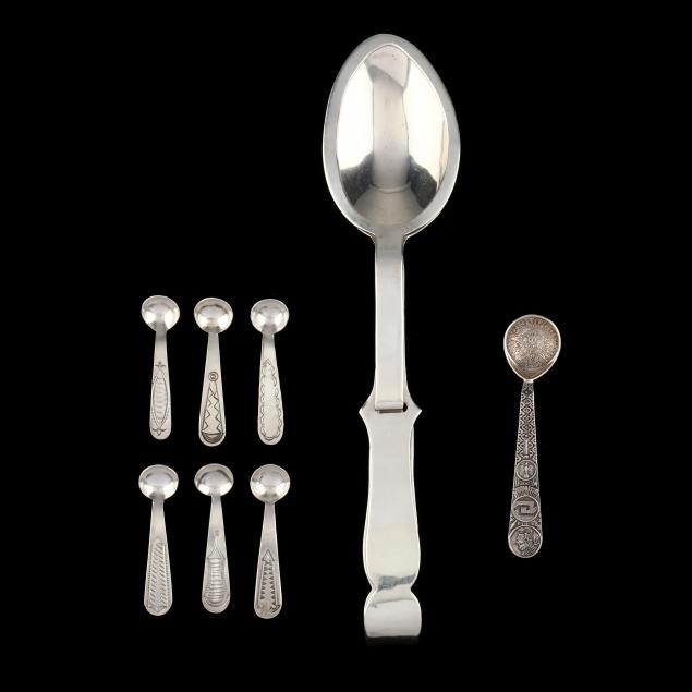 a-grouping-of-mexican-and-navajo-silver-flatware