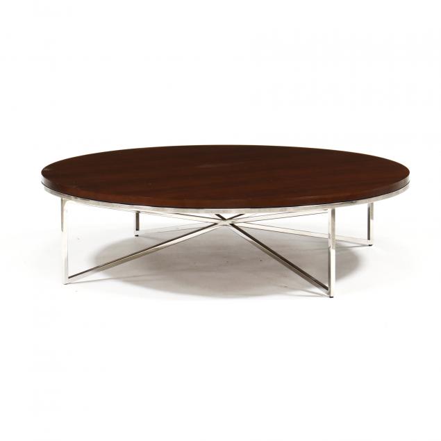 bolier-co-mahogany-and-steel-coffee-table